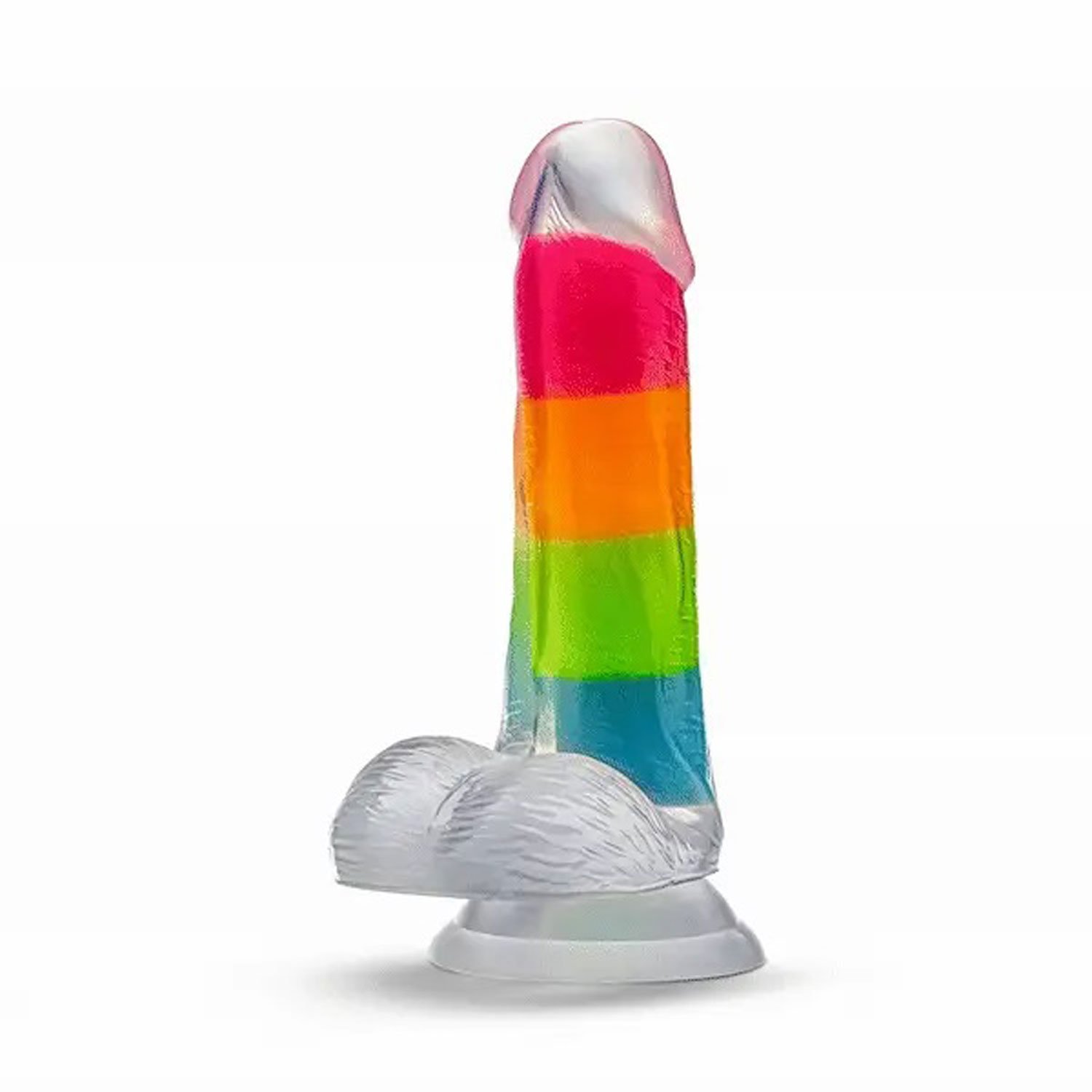 neo-elite-glow-in-the-dark-rainbow-rave-65-silicone-dual-density-dildo-multicolored Neo Elite Glow in the Dark Rainbow Rave 6.5" Silicone Dual Density Dildo Multicolored - Image 1