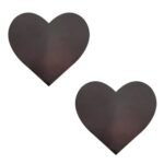 Neon Pinky Tink Temperature Reactive Heart Nipple Cover Pasties – Black to Neon Pink - Image 2