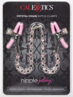 Nipple Play Crystal Chain Nipple Clamps - Pink - Image 4
