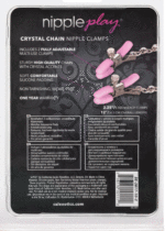 Nipple Play Crystal Chain Nipple Clamps - Pink - Image 6