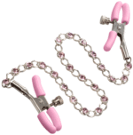 Nipple Play Crystal Chain Nipple Clamps - Pink - Image 7