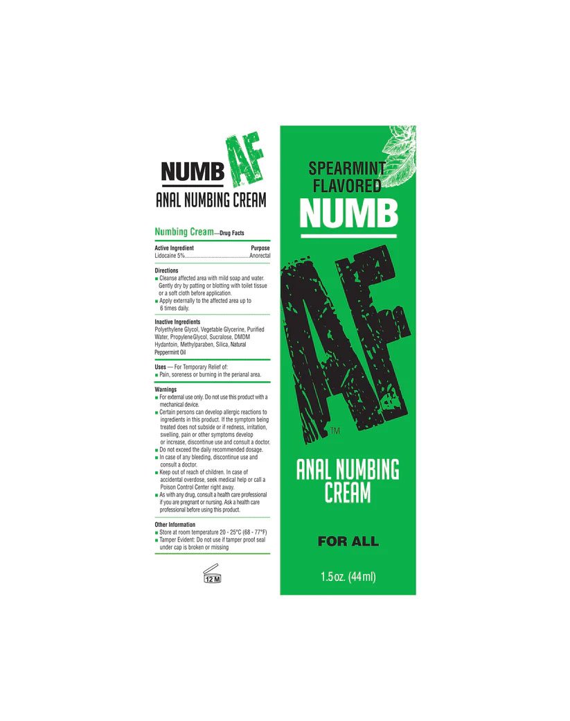 numb-af-spearmint-flavored-anal-numb-cream-15-oz-44-ml Numb Af- Spearmint Flavored Anal Numb Cream - 1.5 Oz (44 ml) - Image 1