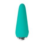 O-Cone Teal Cone-Shaped Vibrating Bullet with Fluted Texture - Image 5