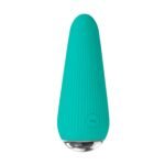 O-Cone Teal Cone-Shaped Vibrating Bullet with Fluted Texture - Image 7