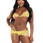 3 Pc Rhinestone Mesh Set - Small/medium - Baby Yellow