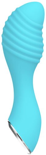 Little Dipper Rechargeable Vibrator with Pleasure Ridges – Blue - Image 2