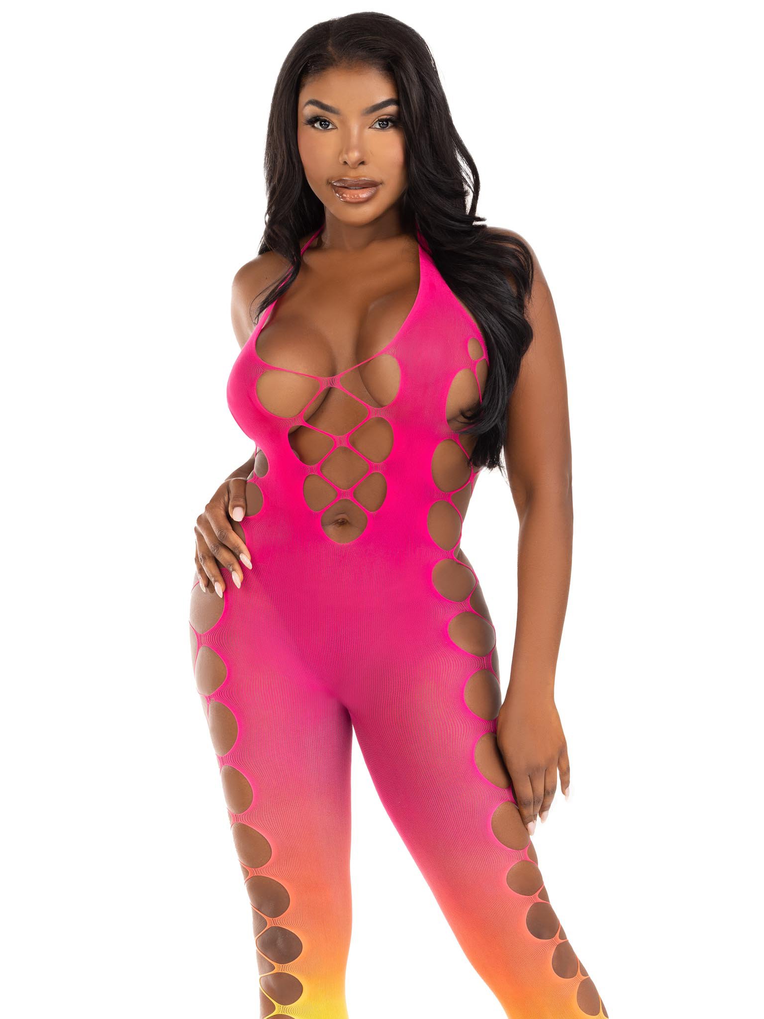 ombre-footless-bodystocking-one-size-sunset Ombre Footless Bodystocking - One Size - Sunset - Image 1