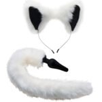 White Fox Tail Anal Plug and Ears Set