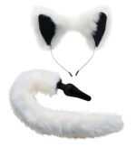 White Fox Tail Anal Plug and Ears Set – White