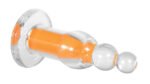 Orange Dream Remote-Controlled Vibrating Beaded Vibrator – Clear with Orange Bullet - Image 4
