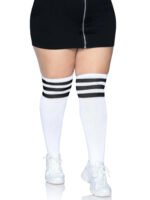 Over the Knee Athletic Socks - 1x/2x - White/black - Image 3