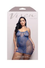 When Stars Align Rhinestone Halter Dress - Queen - Blue