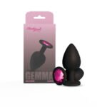 Gemma Pink Gem Black Silicone Anal Plug – Large - Image 4