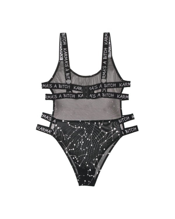 Karma's a Bitch Bodysuit - Black - M/l