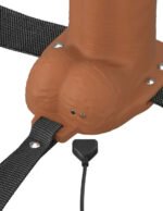 Fantasy X-Tensions Elite 7" Vibrating Hollow Silicone Strap-on - Brown - Image 4