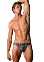 Pack and Play Thong with Front Condom Pouch - S/m - Rainbow - Image 2