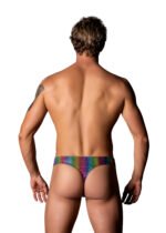 Pack and Play Thong with Front Condom Pouch - S/m - Rainbow - Image 3
