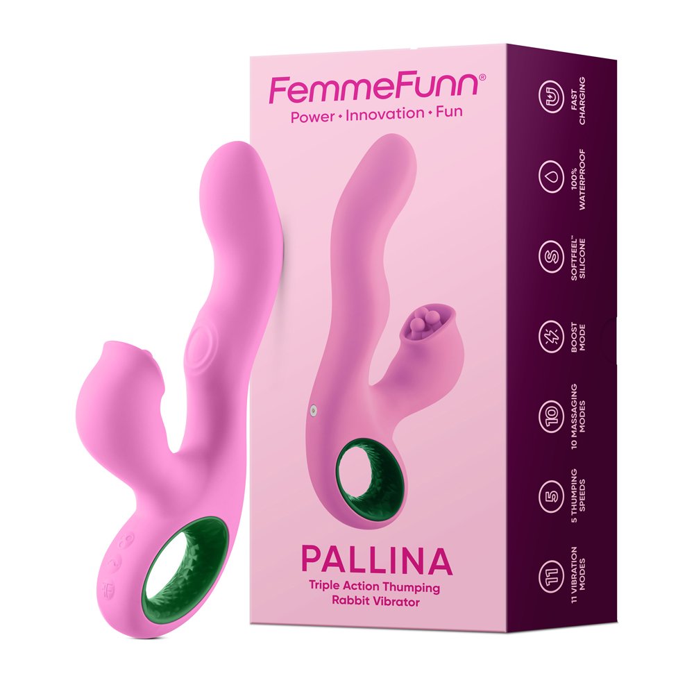 pallina-triple-action-rabbit-vibrator-pink Pallina Triple-Action Rabbit Vibrator - Pink - Image 1