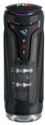 PDX Elite Moto-Bator Pro Rechargeable Stroker with Thrusting and Warming – Clear - Image 2
