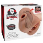 Pdx Plus Double Pounder Vibrating Squeeze Stroker - Brown