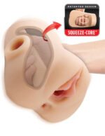 PDX Plus Double Pounder Vibrating Squeeze Stroker – Light - Image 3