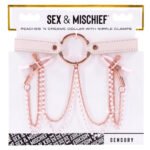 Peaches N Creame Collar With Nipple Clamps - Pink - Image 4