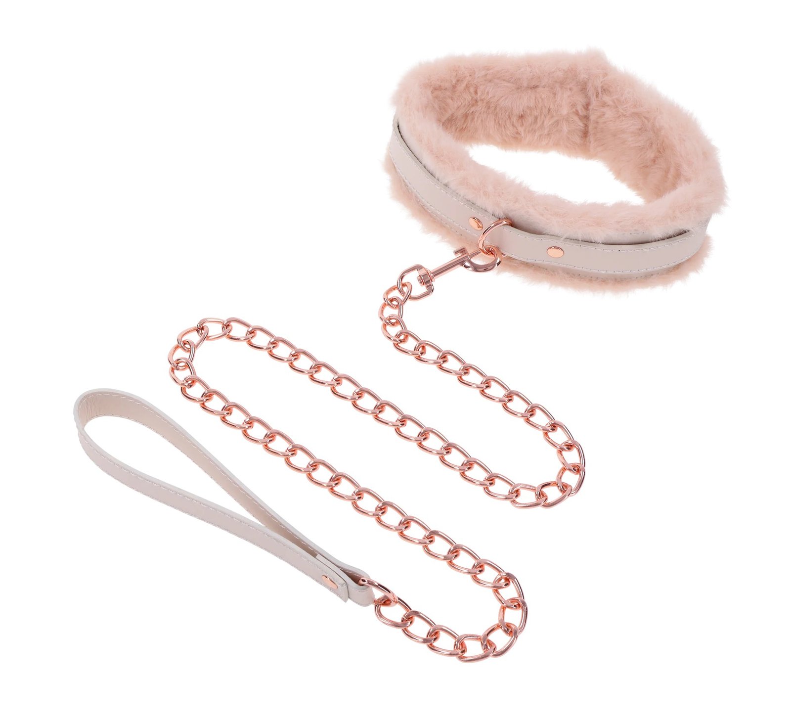 peaches-n-creame-fur-collar-and-leash-pink Peaches N Creame Fur Collar and Leash - Pink - Image 1