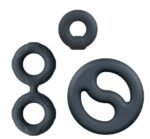 Performance Plus Throttle 3-Ring Cock Ring and Ball Stretcher Set – Black - Image 2