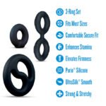 Performance Plus Throttle 3-Ring Cock Ring and Ball Stretcher Set – Black - Image 5