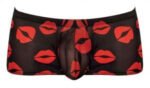 Kiss Me - Mini Short - Small - Sheer Lips Black - Image 4