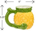 Pineapple Ceramic Novelty Mug with Pipe – Yellow - Image 2
