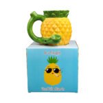 Pineapple Ceramic Novelty Mug with Pipe – Yellow - Image 4