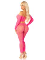 Pink 2pc Croptop and Footless Tights - Os Tights - Os - Image 2