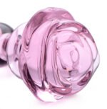 Pink Rose Glass Anal Plug - Small - Image 3