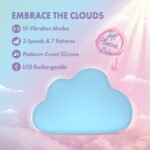 Play With Me Cuddle Cloud Lay-On Vibrator – Platinum-Cured Silicone – Blue - Image 4