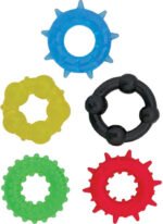 Pleasure Rings 5-Pack Assorted Styles TPE Cock Ring Set – Multi - Image 2