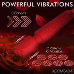 Pleasure Rose 10x Silicone Wand With Rose Attachment - Red - Image 8