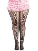 Plus Sweetheart Striped Tights - 1x 2x - Black/pink - Image 3