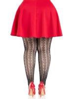 Plus Sweetheart Striped Tights Black Red - Image 2