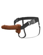 Fantasy X-Tensions Elite 7" Vibrating Hollow Silicone Strap-on - Brown - Image 2