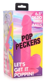Pop Pecker 6.5 Inch Dildo With Balls - Pink - Image 7