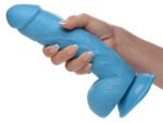 Pop Pecker 8.25 Inch Dildo With Balls - Blue - Image 3