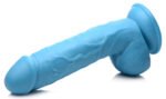 Pop Pecker 8.25 Inch Dildo With Balls - Blue - Image 4