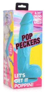 Pop Pecker 8.25 Inch Dildo With Balls - Blue - Image 7