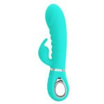 Prescott Super Soft Rabbit Silicone Vibrator - Vibrator -Teal - Image 5