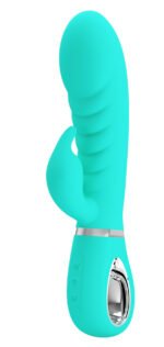 Prescott Super Soft Rabbit Silicone Vibrator - Vibrator -Teal - Image 8