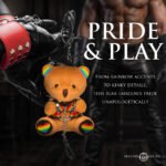 Pride Bear Keychain – Rainbow Plush with Removable Harness and Collar - Image 2