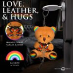 Pride Bear Keychain – Rainbow Plush with Removable Harness and Collar - Image 3