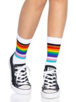 Leg Avenue Pride Crew Socks – Rainbow, One Size - Image 2