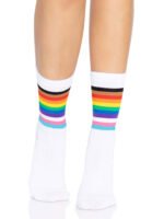 Leg Avenue Pride Crew Socks – Rainbow, One Size - Image 3